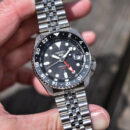 Seiko 5 Sports Automatic GMT Black Dial Silver Steel Strap Watch For Men - SSK001K1